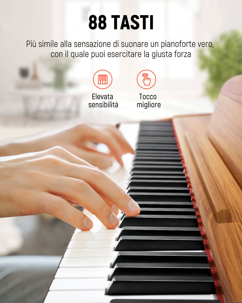 Donner DDP-80 pianoforte digitale domestico a 88 tasti stile in legno