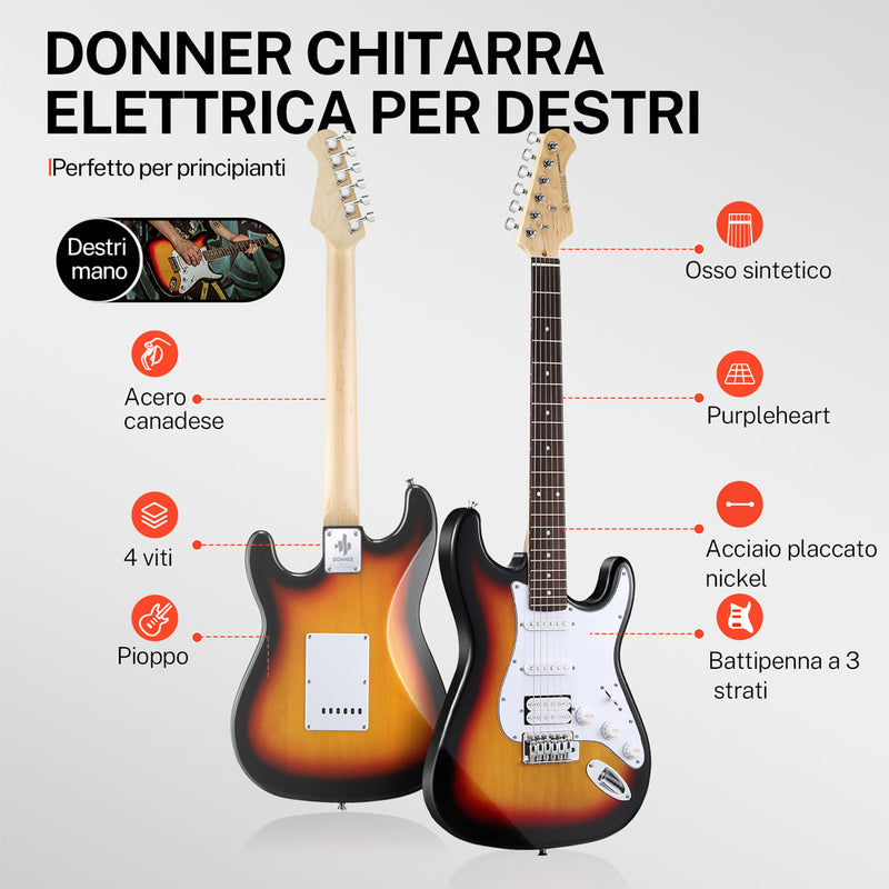 Donner DST-100S 39 pollici chitarra elettrica H-S-S pickup