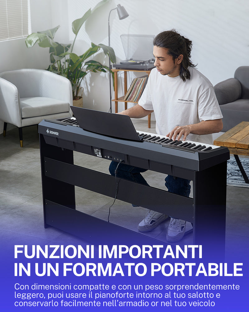 Donner DEP-20 pianoforte digitale pieno ponderato a 88 tasti portatile